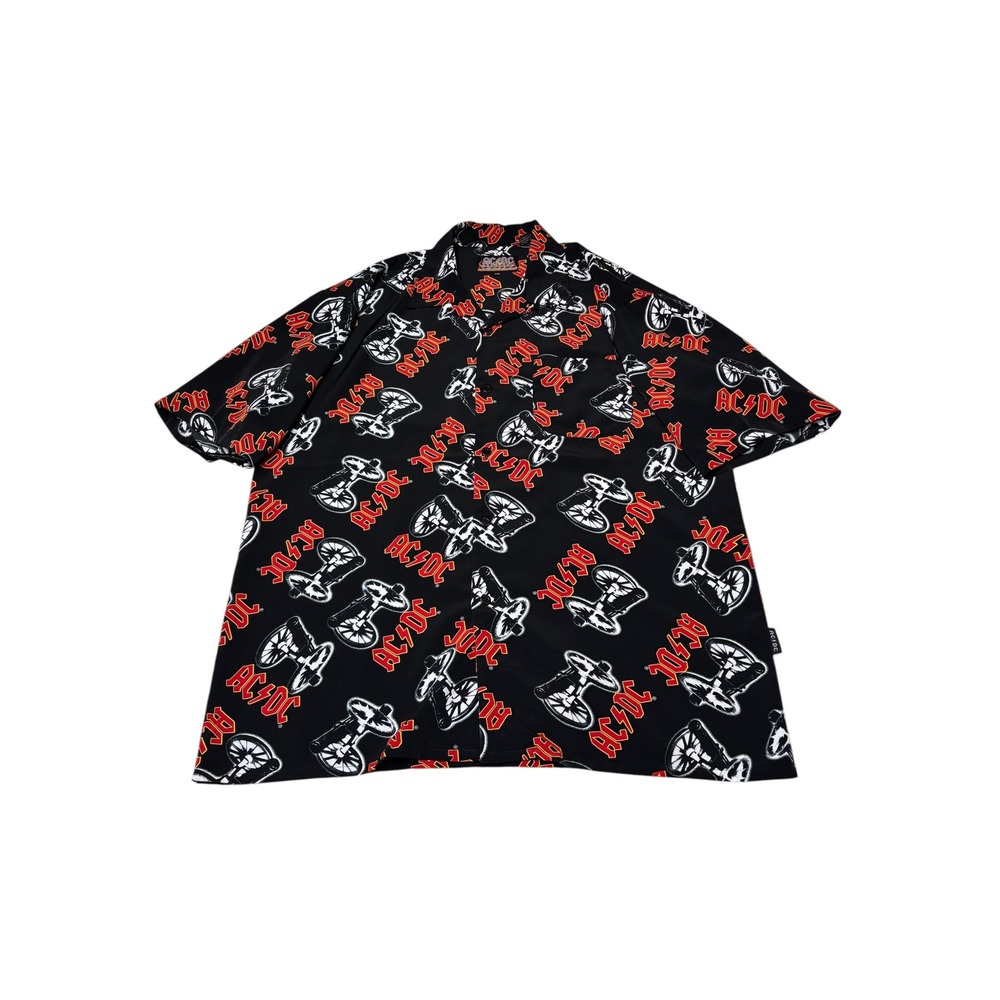 AC/DC Rockware Dragonfly Clothing Mens XXL Black All Over Print Cannon Shirt